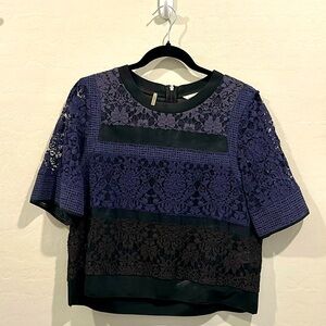 Rebecca Taylor size 8 black and navy top